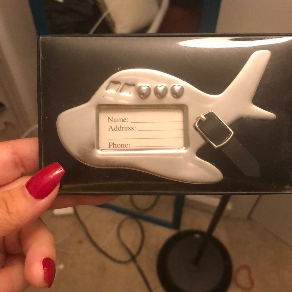 Kate Aspen Metal Airplane Luggage Tag